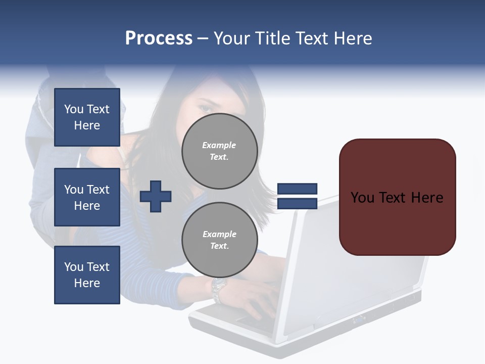 Casual Girl On A Laptop On The Floor PowerPoint Template