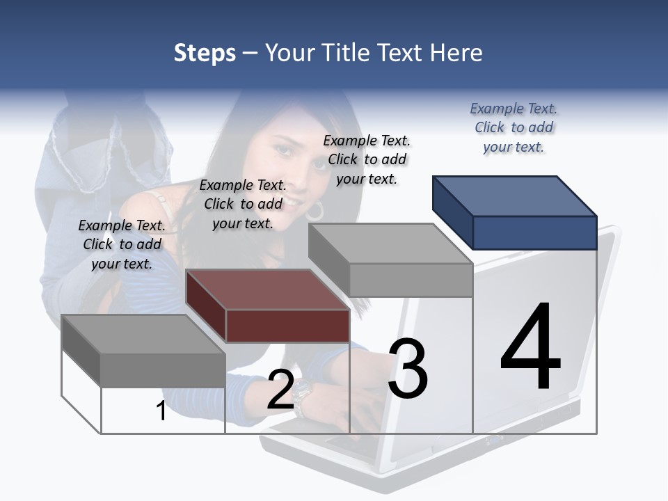 Casual Girl On A Laptop On The Floor PowerPoint Template