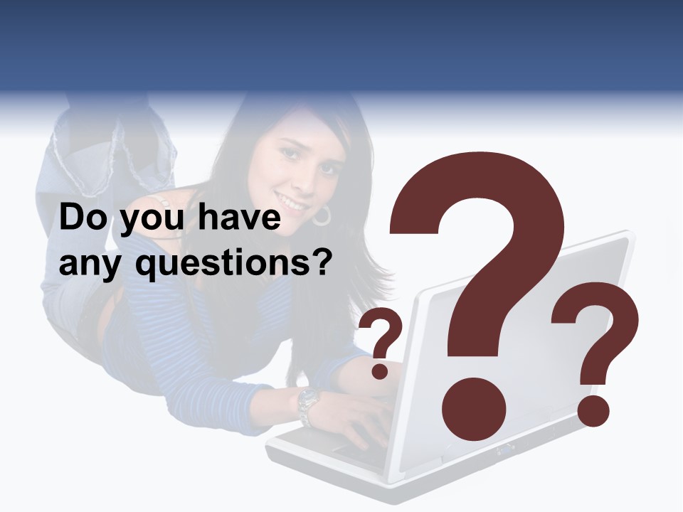 Casual Girl On A Laptop On The Floor PowerPoint Template