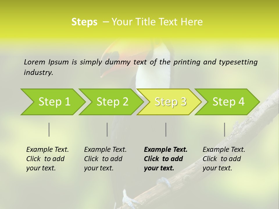 Beautiful Tucan Sitting On A Branch PowerPoint Template