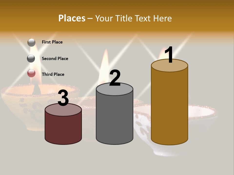 Three Sparkling Deyas PowerPoint Template