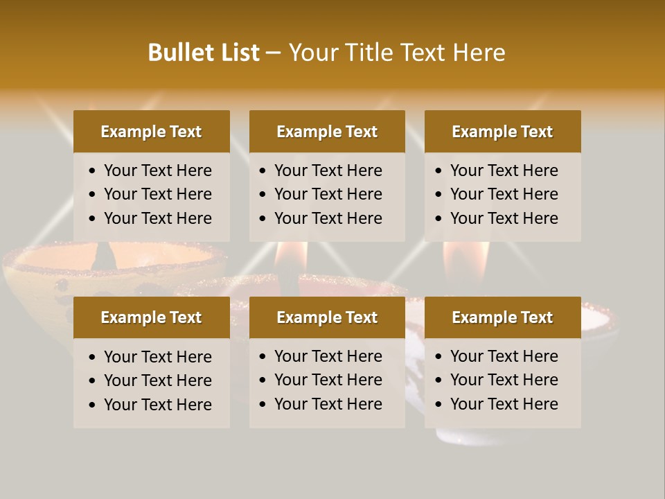 Three Sparkling Deyas PowerPoint Template