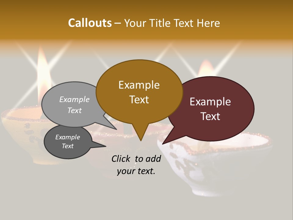 Three Sparkling Deyas PowerPoint Template