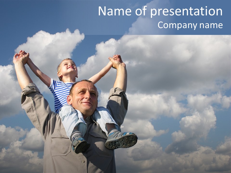 Grandfather With Grandson PowerPoint Template