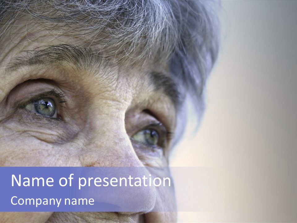 Old Lady Looking To The Sky PowerPoint Template