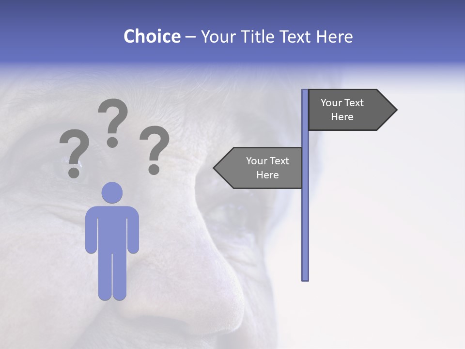 Old Lady Looking To The Sky PowerPoint Template