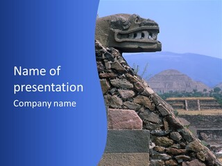 Temple Of Quetzalcoatl In The Citadel Of Teotihuacan, Mexico PowerPoint Template