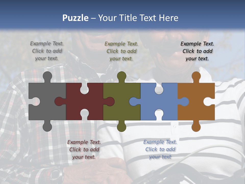 A Couple Of People That Are Standing Next To Each Other PowerPoint Template