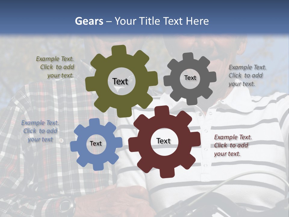 A Couple Of People That Are Standing Next To Each Other PowerPoint Template