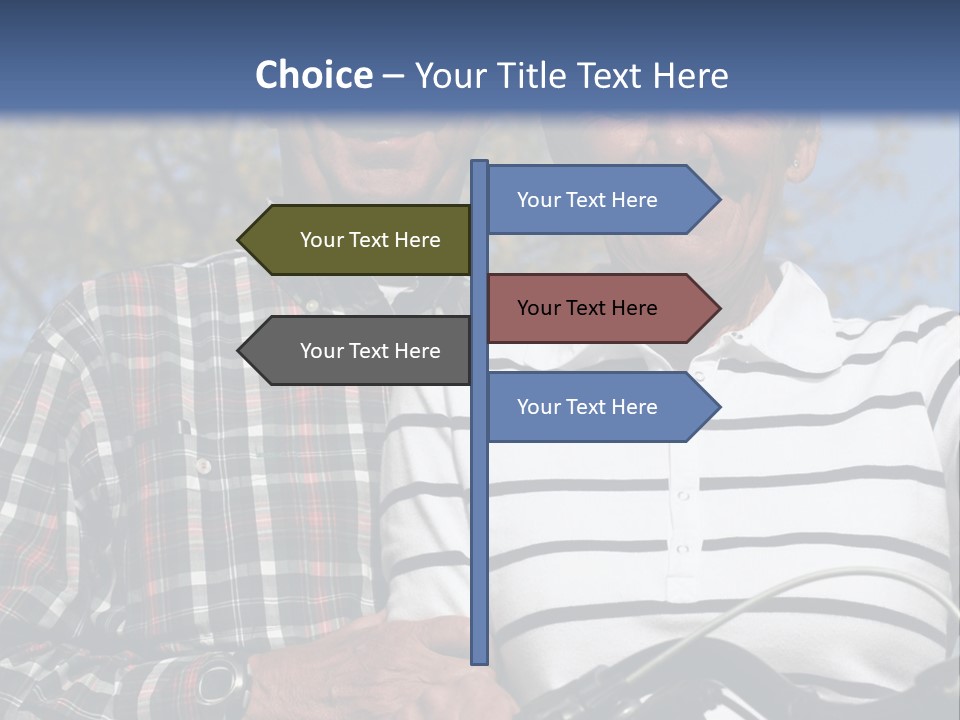 A Couple Of People That Are Standing Next To Each Other PowerPoint Template