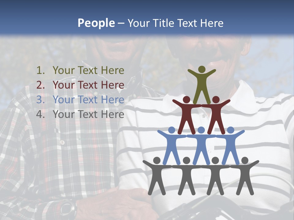 A Couple Of People That Are Standing Next To Each Other PowerPoint Template