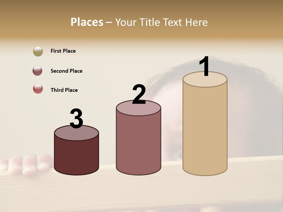 Big Baby Eyes With Fear In His Look PowerPoint Template