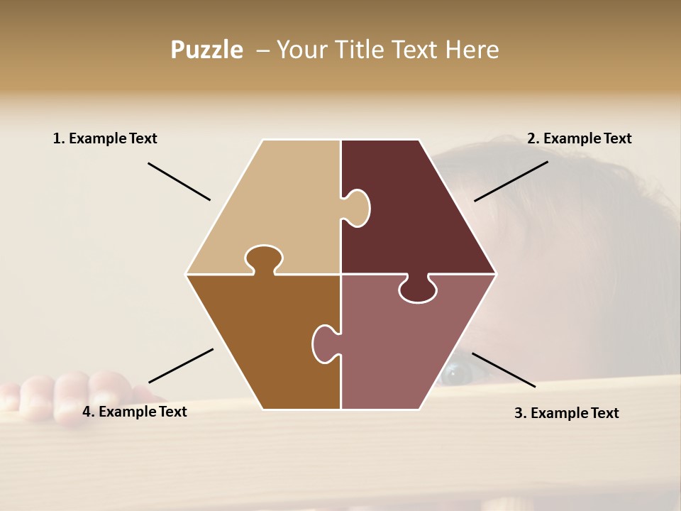 Big Baby Eyes With Fear In His Look PowerPoint Template