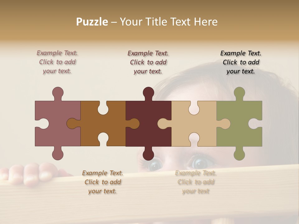 Big Baby Eyes With Fear In His Look PowerPoint Template