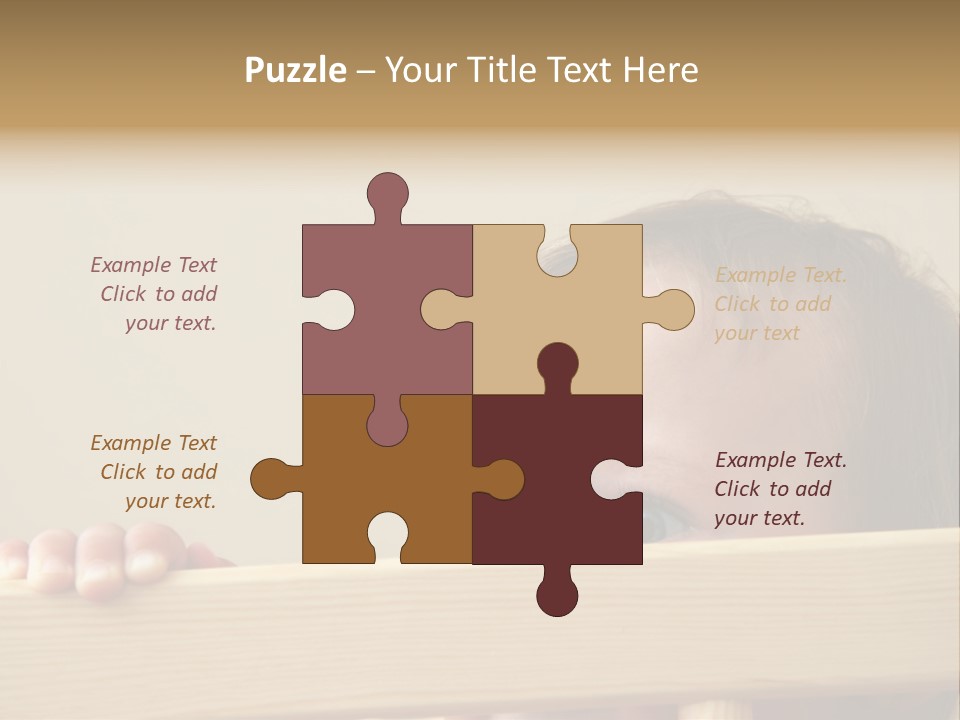 Big Baby Eyes With Fear In His Look PowerPoint Template