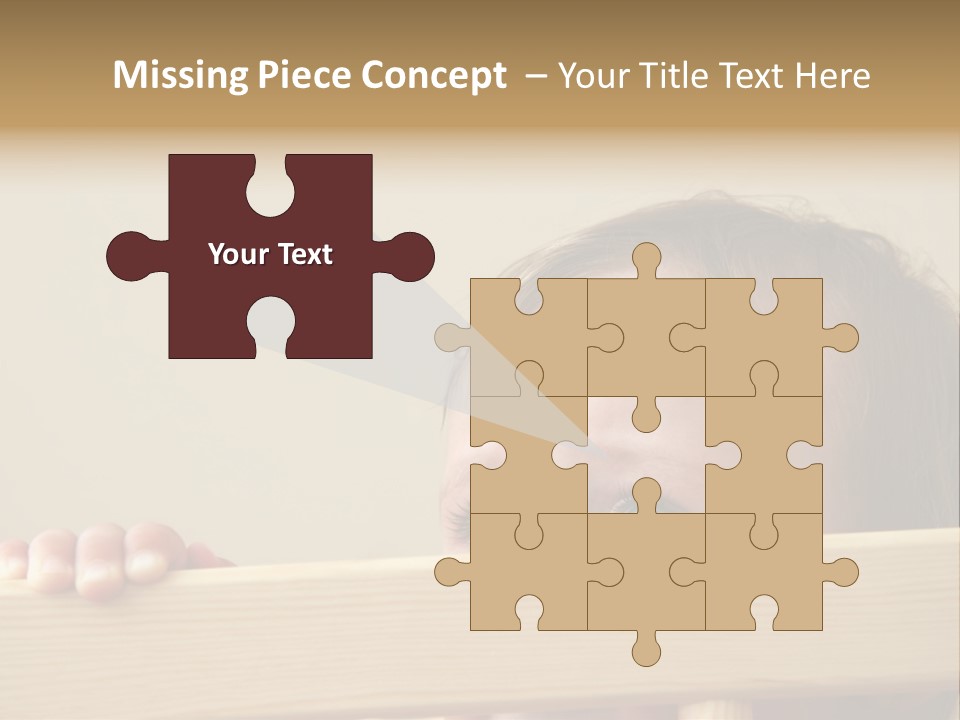 Big Baby Eyes With Fear In His Look PowerPoint Template