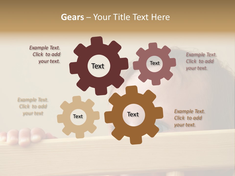 Big Baby Eyes With Fear In His Look PowerPoint Template