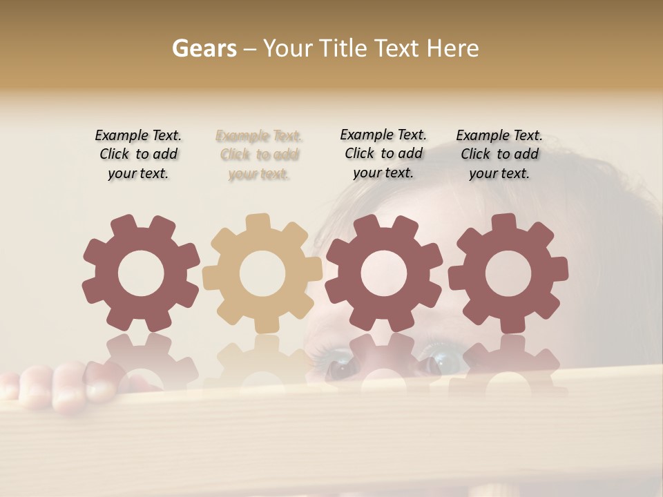 Big Baby Eyes With Fear In His Look PowerPoint Template