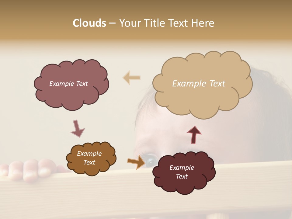 Big Baby Eyes With Fear In His Look PowerPoint Template