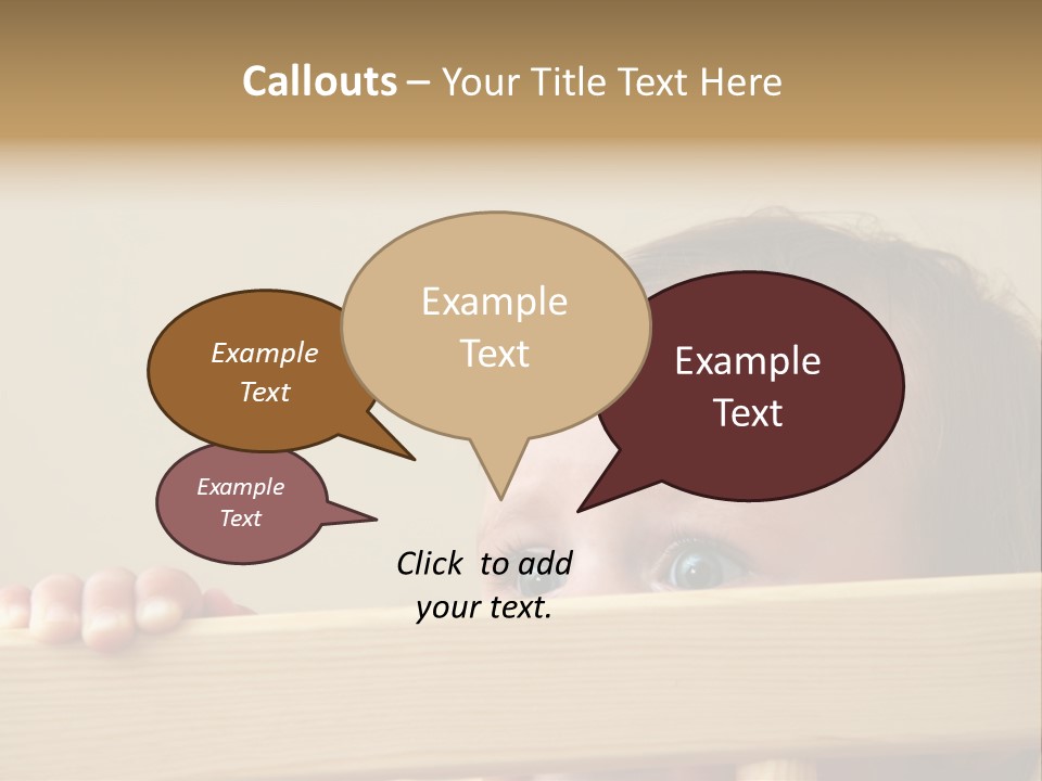 Big Baby Eyes With Fear In His Look PowerPoint Template