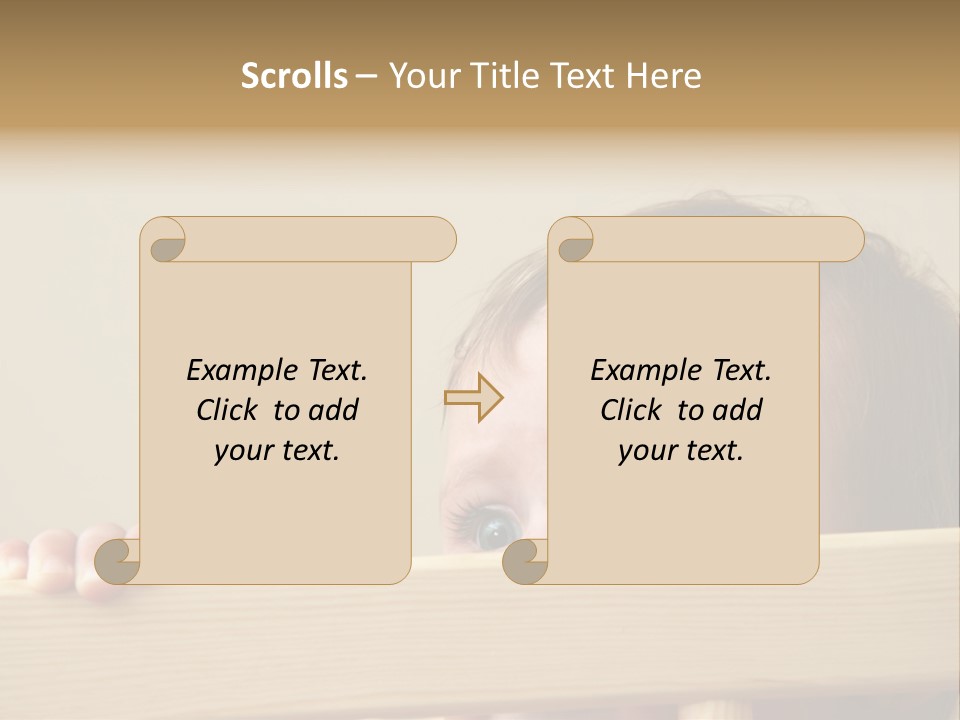 Big Baby Eyes With Fear In His Look PowerPoint Template