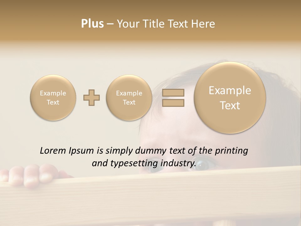 Big Baby Eyes With Fear In His Look PowerPoint Template