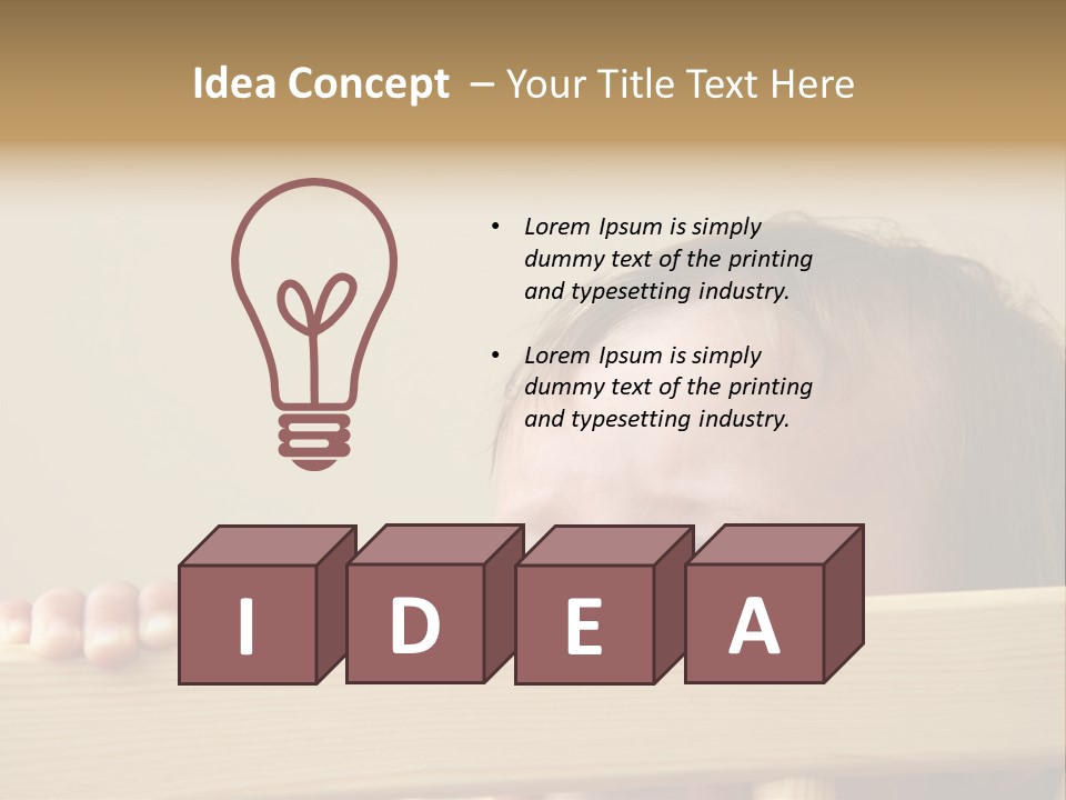 Big Baby Eyes With Fear In His Look PowerPoint Template