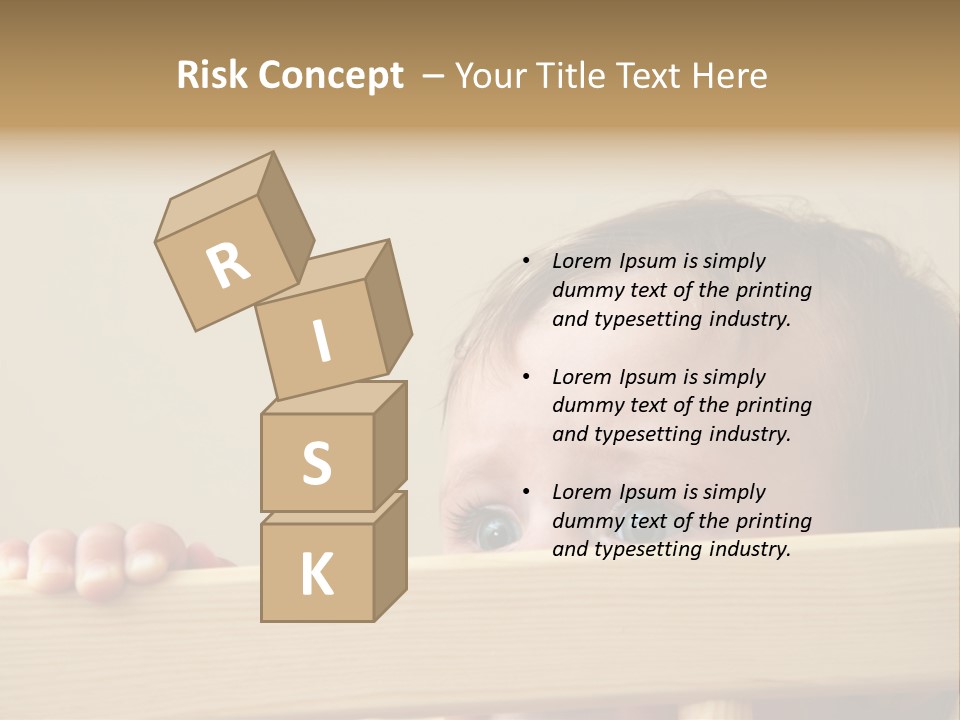 Big Baby Eyes With Fear In His Look PowerPoint Template