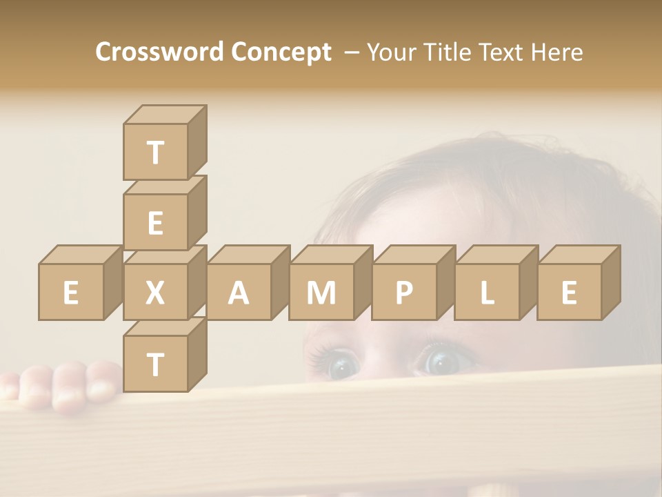 Big Baby Eyes With Fear In His Look PowerPoint Template