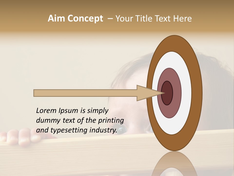 Big Baby Eyes With Fear In His Look PowerPoint Template