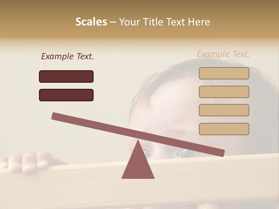 Big Baby Eyes With Fear In His Look PowerPoint Template