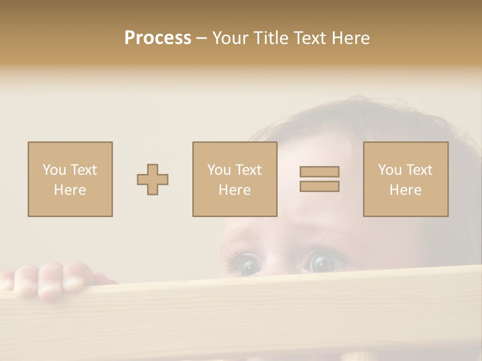 Big Baby Eyes With Fear In His Look PowerPoint Template