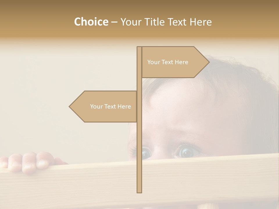 Big Baby Eyes With Fear In His Look PowerPoint Template