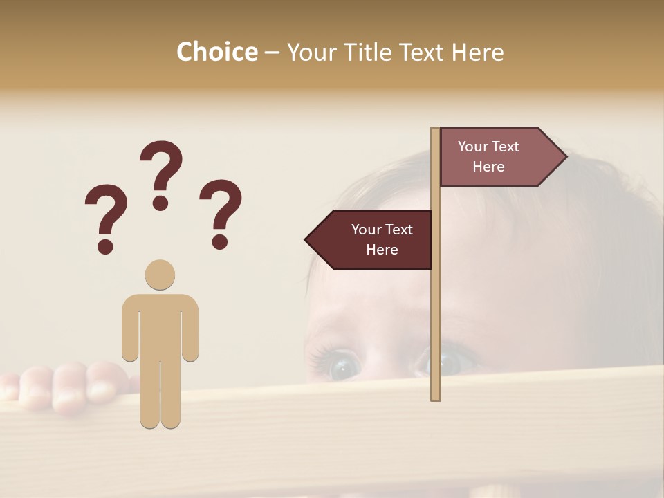 Big Baby Eyes With Fear In His Look PowerPoint Template