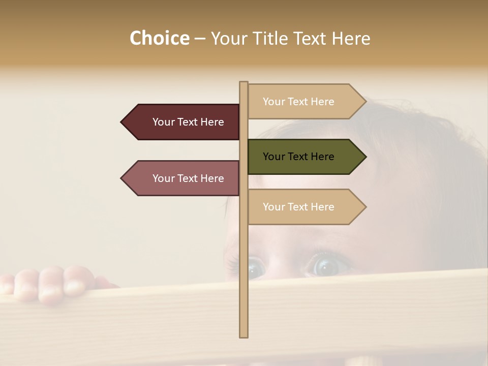 Big Baby Eyes With Fear In His Look PowerPoint Template