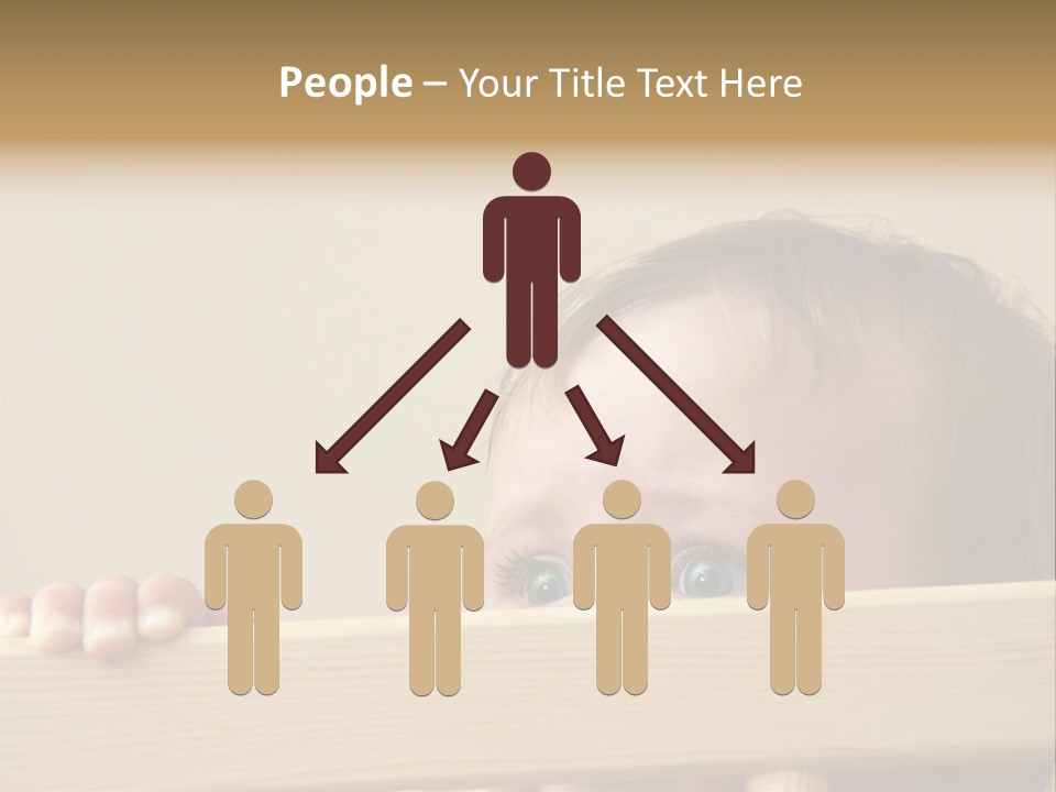 Big Baby Eyes With Fear In His Look PowerPoint Template