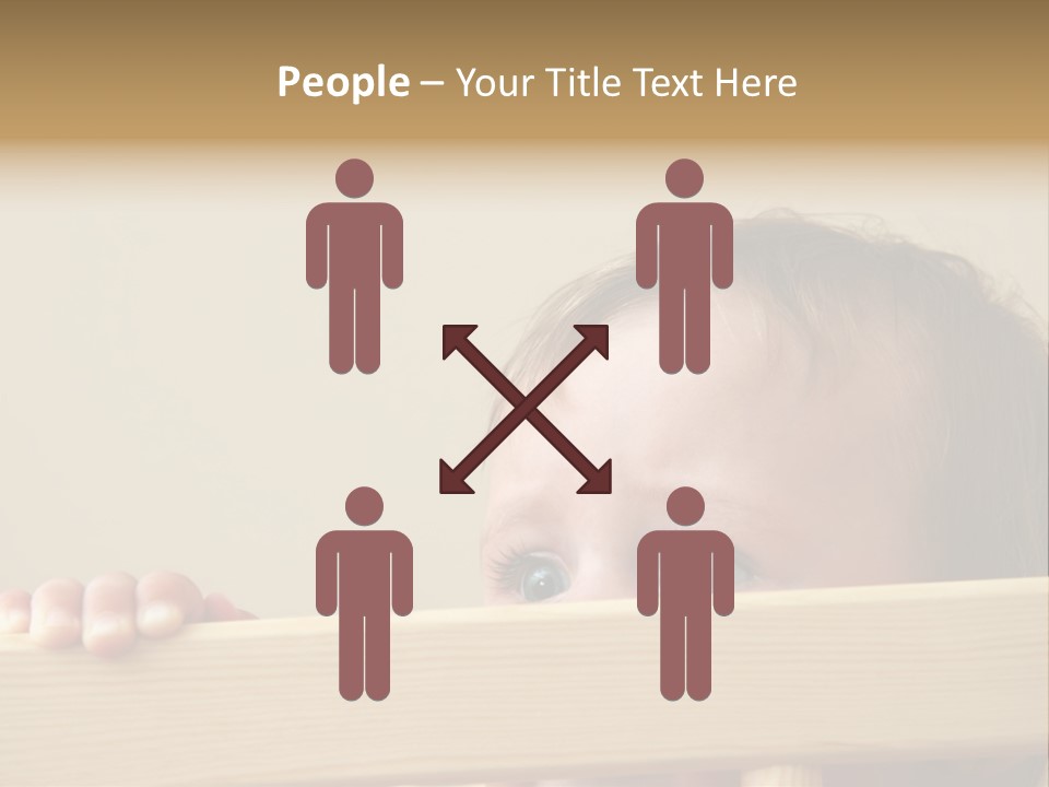 Big Baby Eyes With Fear In His Look PowerPoint Template