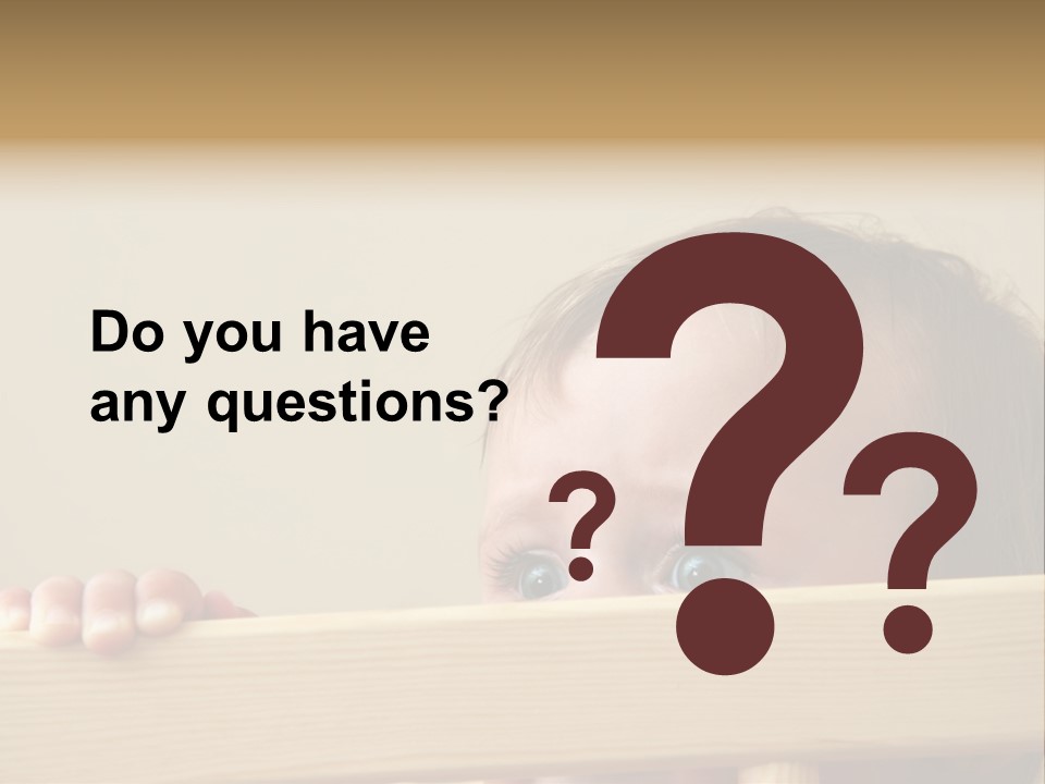 Big Baby Eyes With Fear In His Look PowerPoint Template