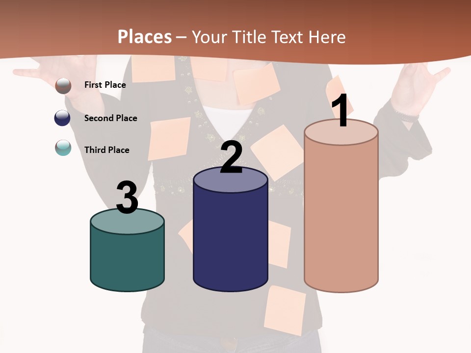 A Woman With Sticky Notes On Her Face PowerPoint Template