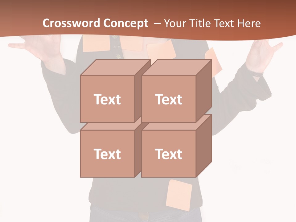 A Woman With Sticky Notes On Her Face PowerPoint Template