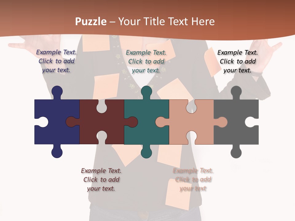 A Woman With Sticky Notes On Her Face PowerPoint Template