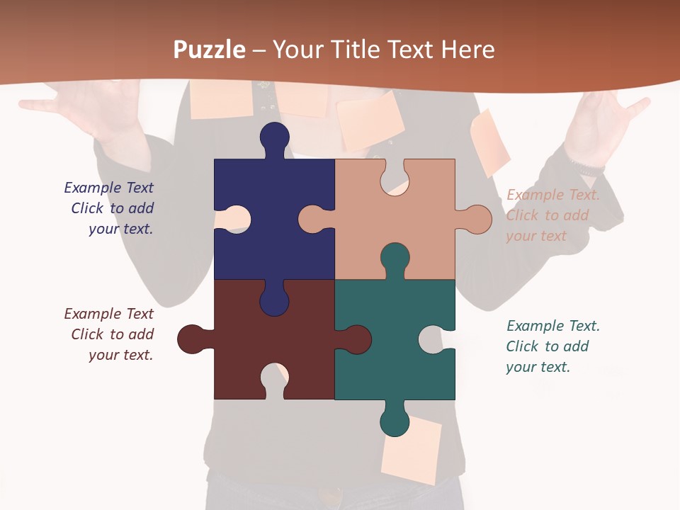 A Woman With Sticky Notes On Her Face PowerPoint Template