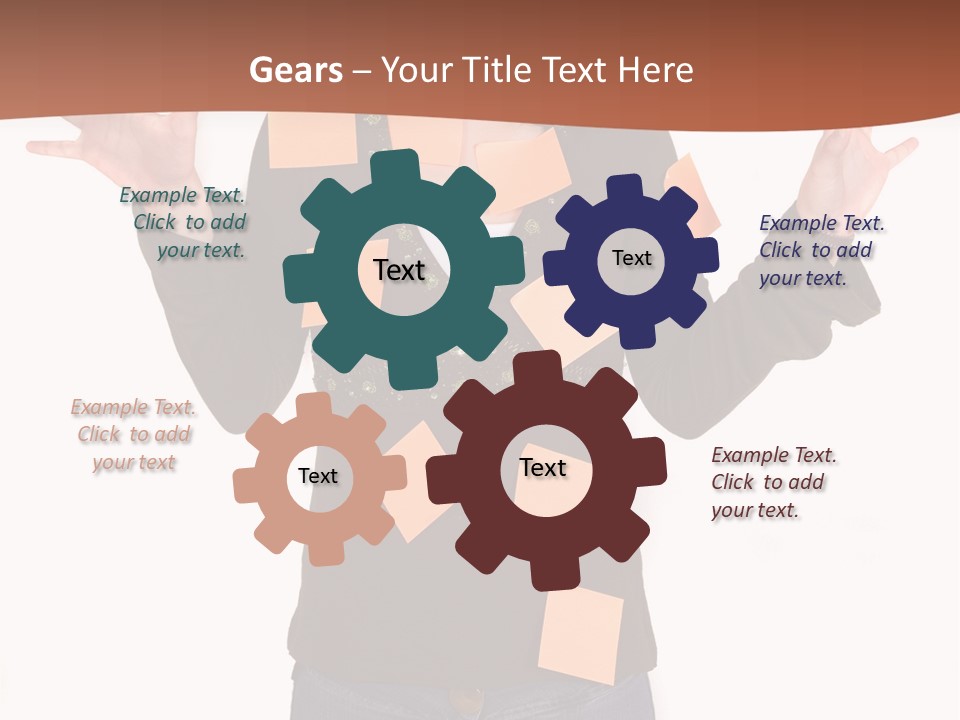 A Woman With Sticky Notes On Her Face PowerPoint Template