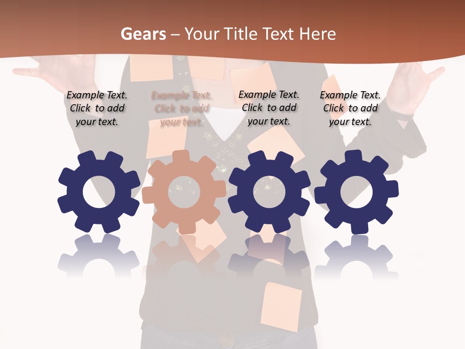 A Woman With Sticky Notes On Her Face PowerPoint Template