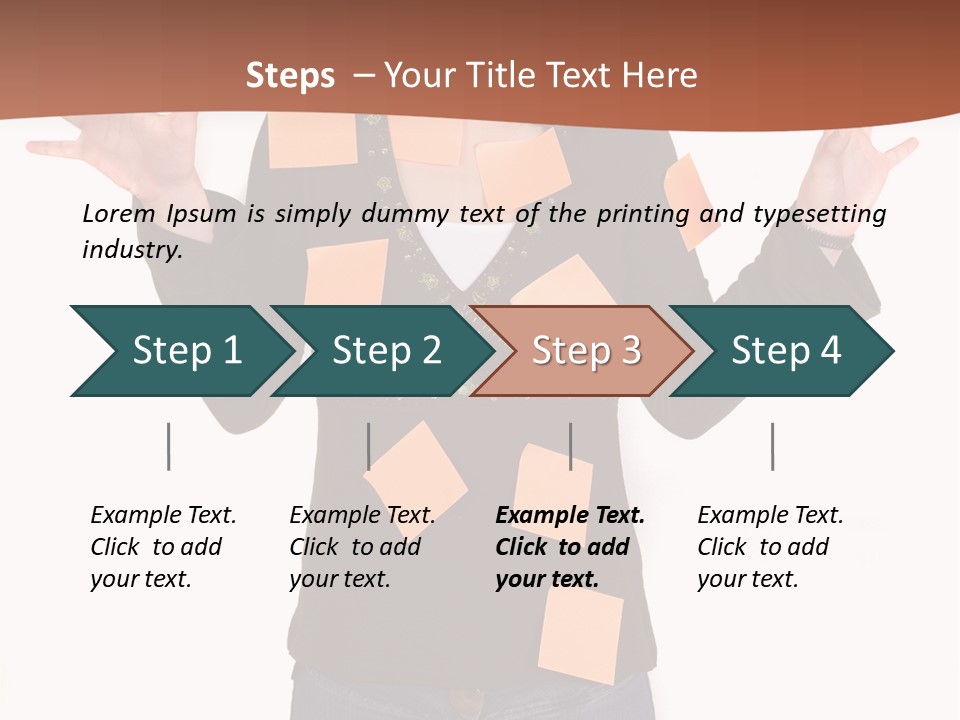 A Woman With Sticky Notes On Her Face PowerPoint Template