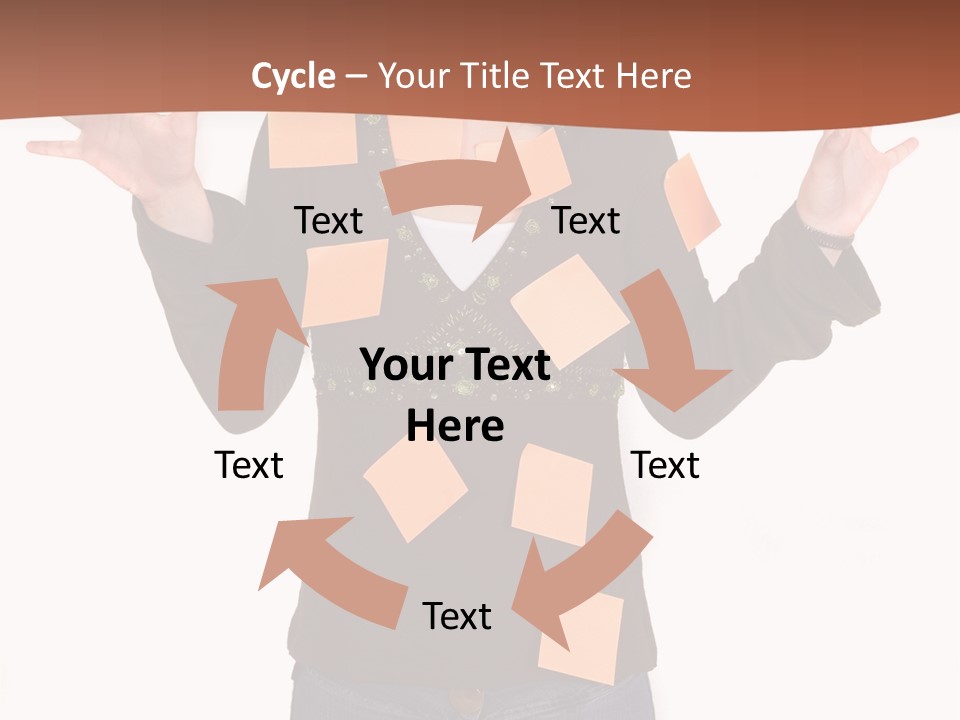 A Woman With Sticky Notes On Her Face PowerPoint Template