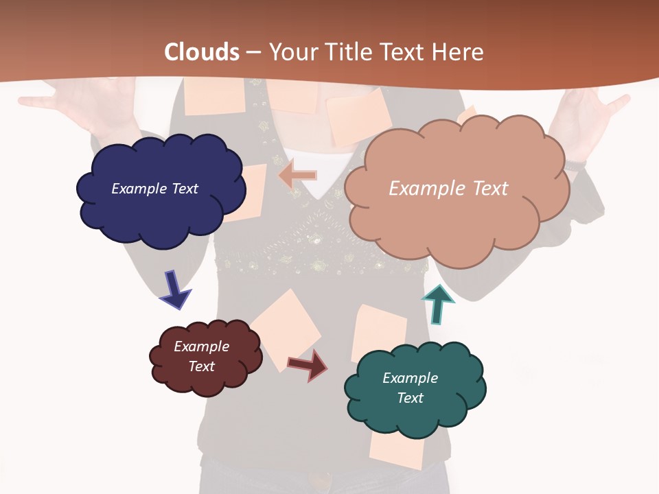 A Woman With Sticky Notes On Her Face PowerPoint Template