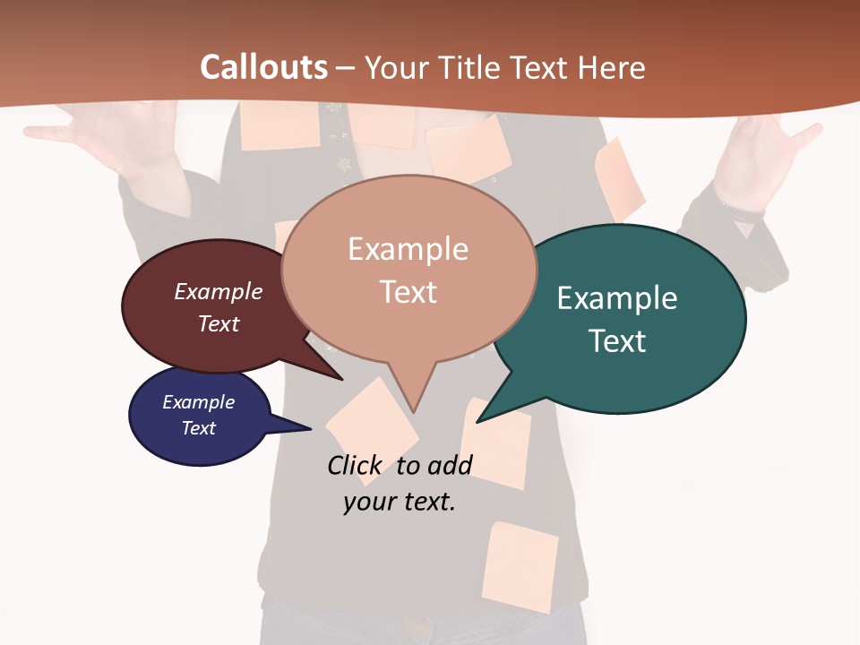 A Woman With Sticky Notes On Her Face PowerPoint Template