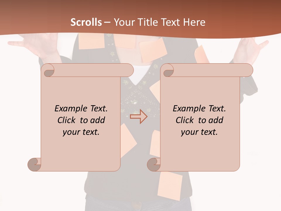 A Woman With Sticky Notes On Her Face PowerPoint Template