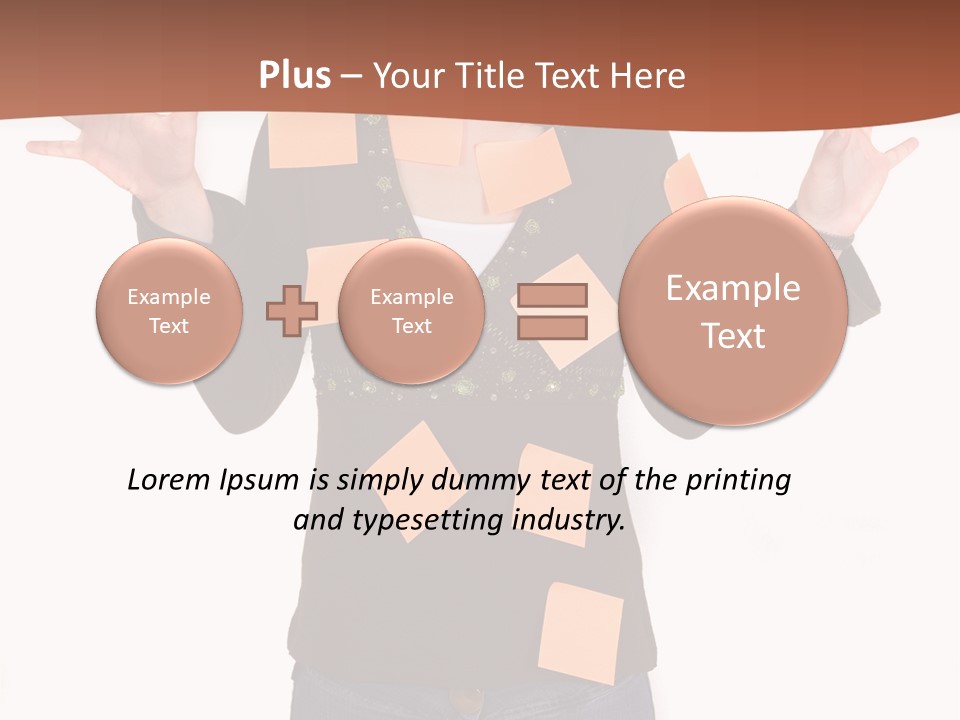 A Woman With Sticky Notes On Her Face PowerPoint Template
